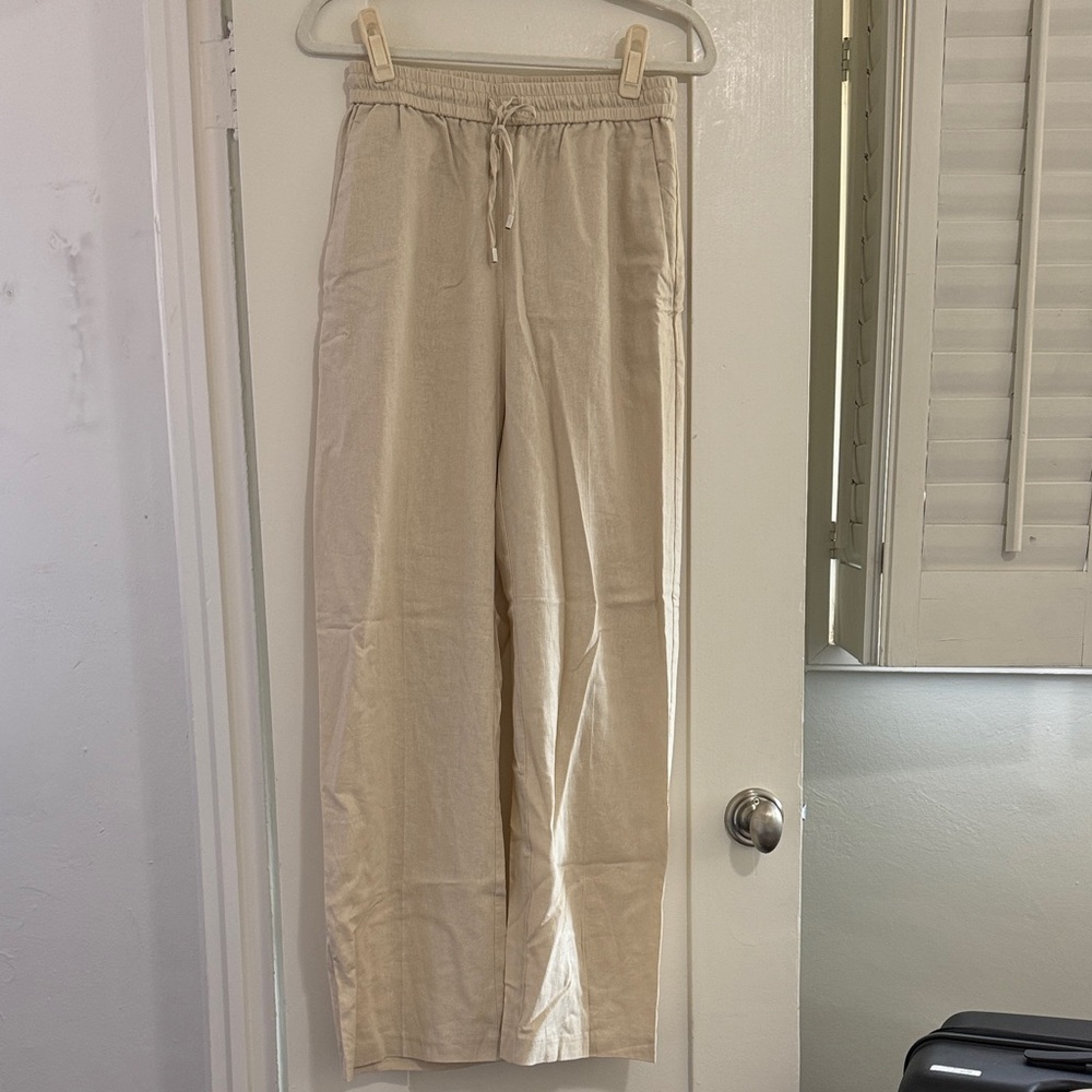 Zara Beige Straight Leg Pants